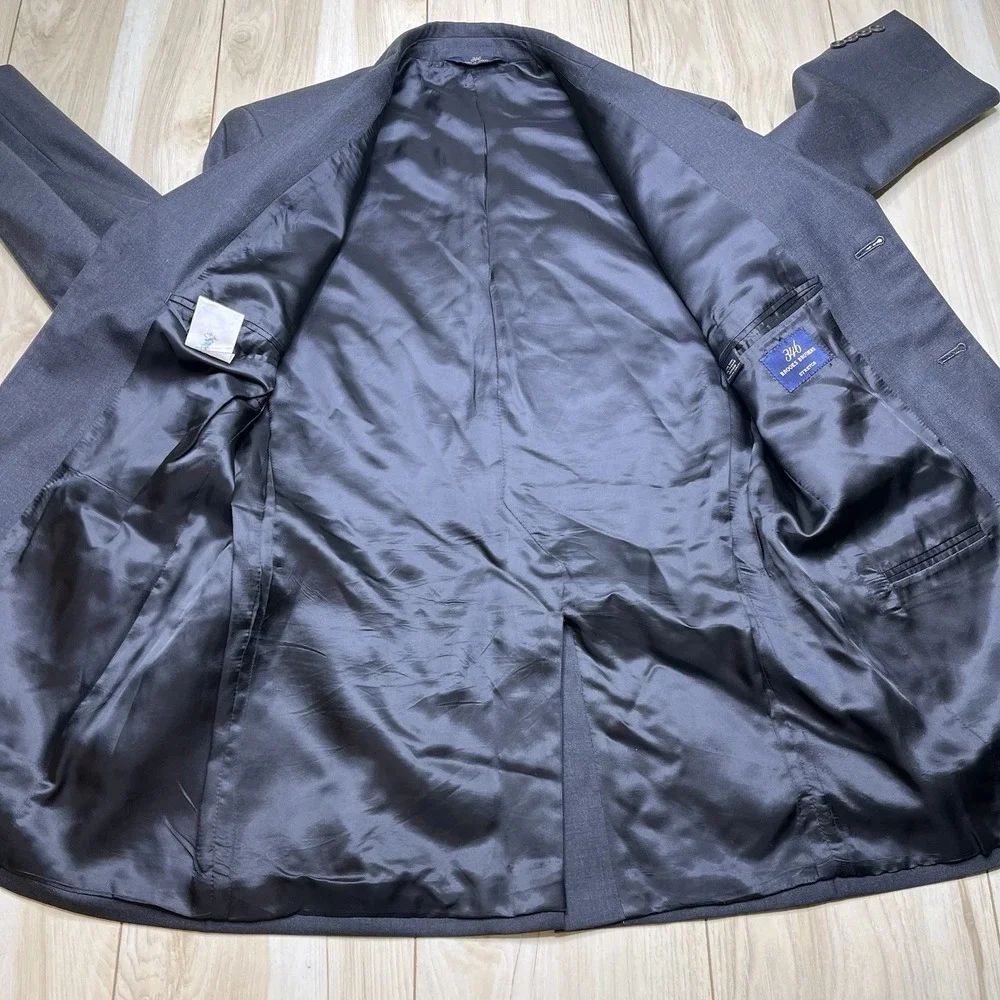 Brooks Brothers 346 Stretch Wool 2 Piece Suit Navy Blue Size 38R W:34x31 - Picture 6 of 16